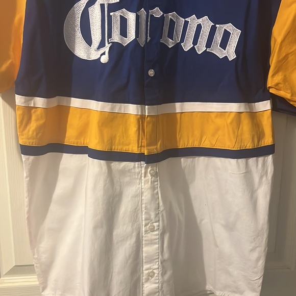 Corona Racing Button down shirt yellow blue white size XL - Picture 4 of 5